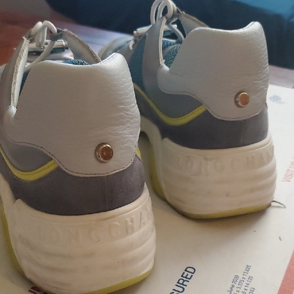 Longchamp Women's Sneakers - Gray, Blue, Yellow - Picture 2 of 7